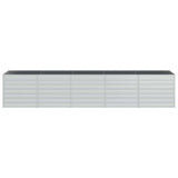 Garden Raised Bed 400x80x77 cm Galvanized Steel Silver - Top-Down View