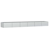 Garden Raised Bed 480x80x45 cm Galvanized Steel Silver - Front View