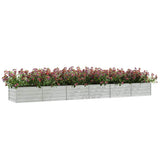 Garden Raised Bed 480x80x45 cm Galvanized Steel Silver - Side View