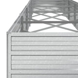 Garden Raised Bed 480x80x45 cm Galvanized Steel Silver - Rear View
