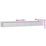 Garden Raised Bed 480x80x45 cm Galvanized Steel Silver
