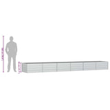 Garden Raised Bed 480x80x45 cm Galvanized Steel Silver - Low Angle