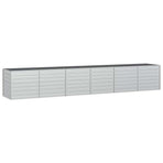 Garden Raised Bed 480x80x77 cm Galvanized Steel Silver