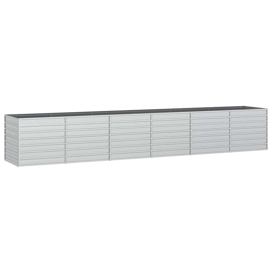 Garden Raised Bed 480x80x77 cm Galvanized Steel Silver