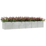 Garden Raised Bed 480x80x77 cm Galvanized Steel Silver