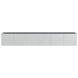Garden Raised Bed 480x80x77 cm Galvanized Steel Silver