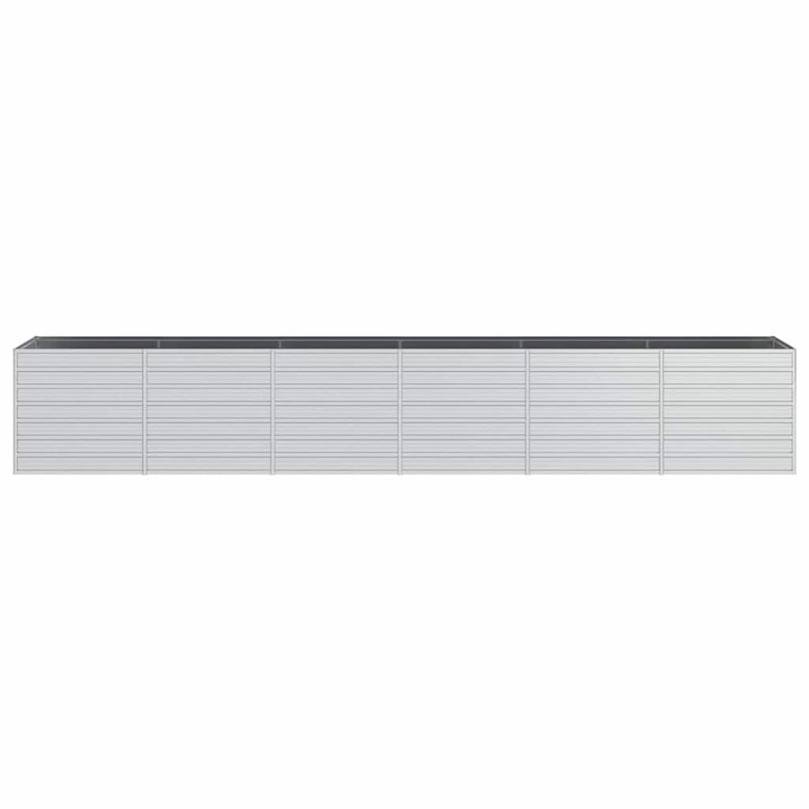 Garden Raised Bed 480x80x77 cm Galvanized Steel Silver