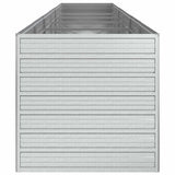 Garden Raised Bed 480x80x77 cm Galvanized Steel Silver - 45-Degree Angle