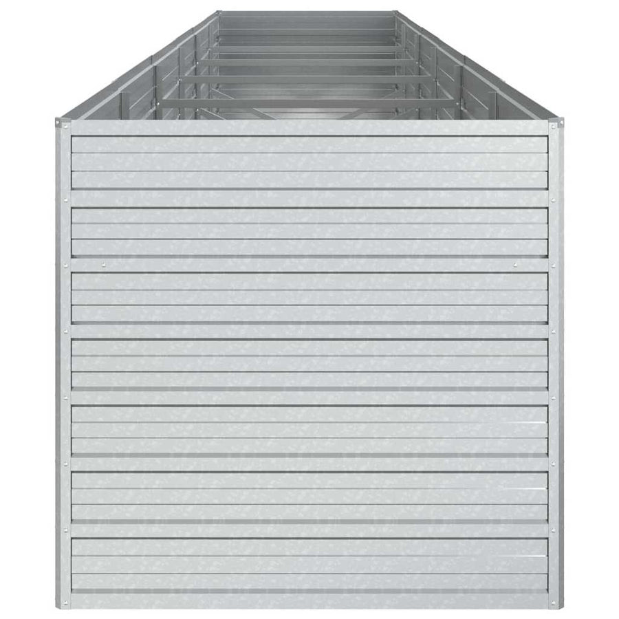 Garden Raised Bed 480x80x77 cm Galvanized Steel Silver