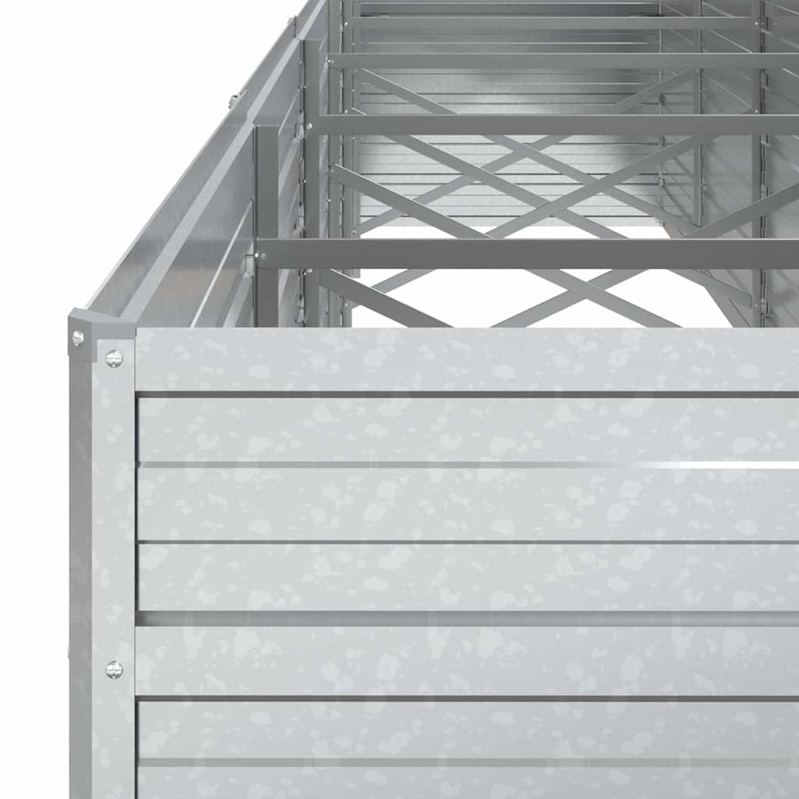 Garden Raised Bed 480x80x77 cm Galvanized Steel Silver