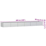 Garden Raised Bed 480x80x77 cm Galvanized Steel Silver - Close-Up Angle