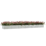 Garden Raised Bed 600x80x45 cm Galvanized Steel Silver - Side View