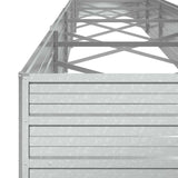 Garden Raised Bed 600x80x45 cm Galvanized Steel Silver - Rear View