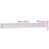 Garden Raised Bed 600x80x45 cm Galvanized Steel Silver