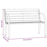 Children Garden Bench 81 cm Solid Wood Chinese Fir - Close-Up Angle