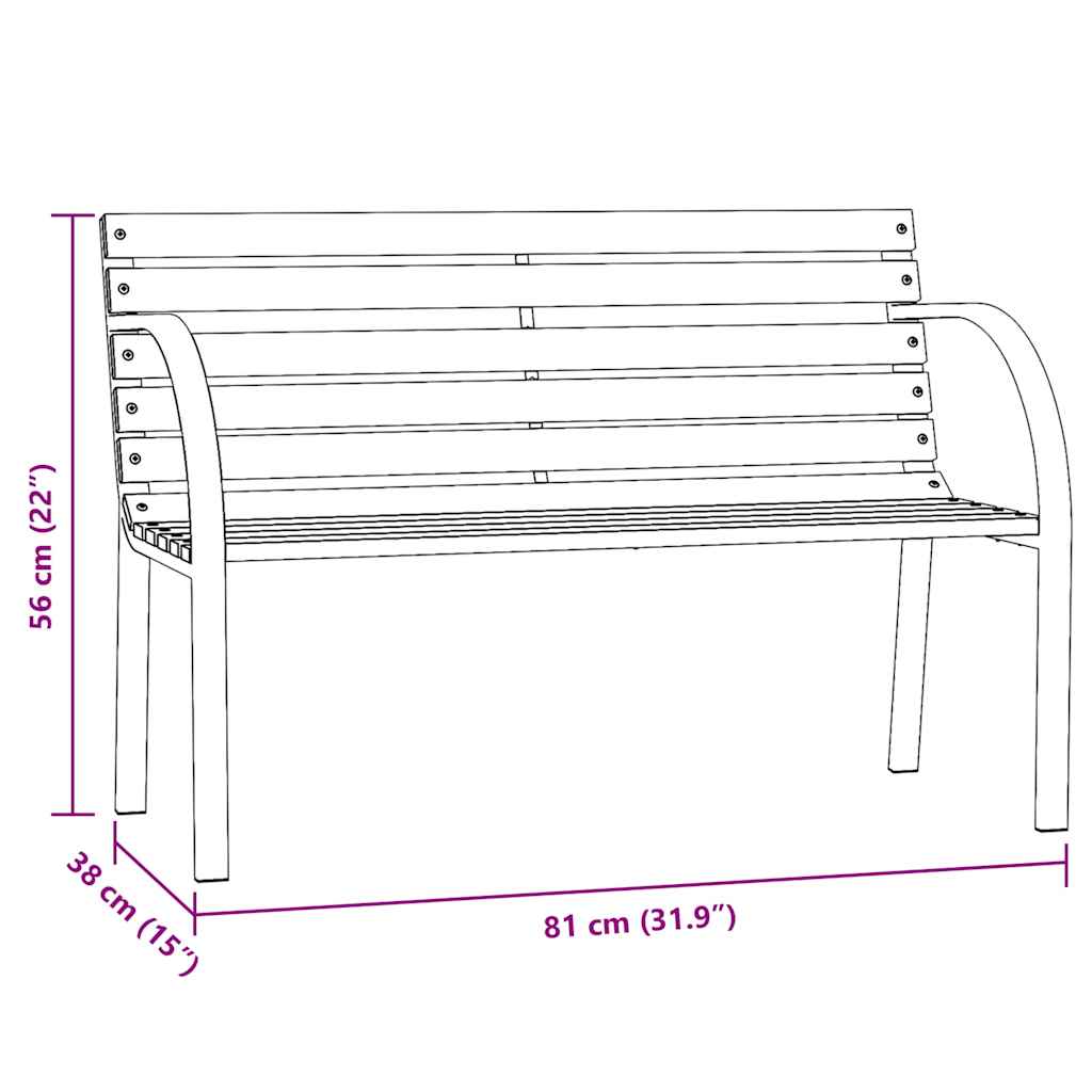 Children Garden Bench 81 cm Solid Wood Chinese Fir Grey