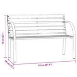 Children Garden Bench 81 cm Solid Wood Chinese Fir Grey - Close-Up Angle