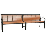 Twin Garden Bench 251 cm Steel and WPC - Front View