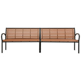 Twin Garden Bench 251 cm Steel and WPC - Side View
