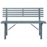 Garden Bench 110 cm Steel Grey - Side View