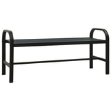 Garden Bench 124.5 cm Steel and WPC Black - Front View