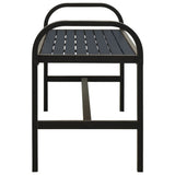 Garden Bench 124.5 cm Steel and WPC Black - Top-Down View
