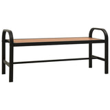 Garden Bench 124.5 cm Steel and WPC Brown and Black - Front View