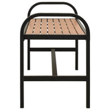 Garden Bench 124.5 cm Steel and WPC Brown and Black - Top-Down View