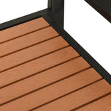 Garden Bench 124.5 cm Steel and WPC Brown and Black - 45-Degree Angle
