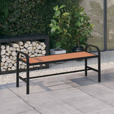 Garden Bench 124.5 cm Steel and WPC Brown and Black