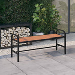 Garden Bench 124.5 cm Steel and WPC Brown and Black