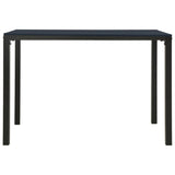 3 Piece Garden Dining Set Steel and WPC Black - Rear View