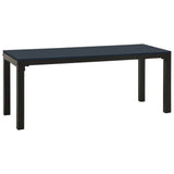 3 Piece Garden Dining Set Steel and WPC Black - Low Angle