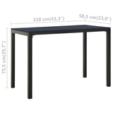3 Piece Garden Dining Set Steel and WPC Black - Extra Image