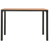 3 Piece Garden Dining Set Steel and WPC Brown and Black - Rear View