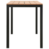 3 Piece Garden Dining Set Steel and WPC Brown and Black - Close-Up Angle