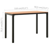 3 Piece Garden Dining Set Steel and WPC Brown and Black