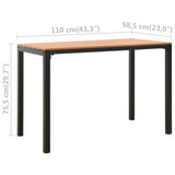 3 Piece Garden Dining Set Steel and WPC Brown and Black - Extra Image