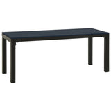 Garden Bench 110 cm Steel and WPC Black - Front View