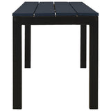 Garden Bench 110 cm Steel and WPC Black - Top-Down View