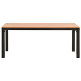 Garden Bench 110 cm Steel and WPC Brown and Black - Side View