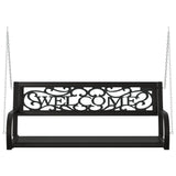 Garden Swing Bench 125 cm Steel and Plastic Black - Top-Down View