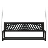 Garden Swing Bench 125 cm Steel and Plastic Black - Top-Down View