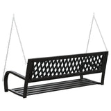 Garden Swing Bench 125 cm Steel and Plastic Black - Rear View