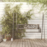 Garden Swing Bench 125 cm Steel and Plastic Black - Side View