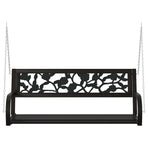 Garden Swing Bench 125 cm Steel and Plastic Black