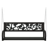 Garden Swing Bench 125 cm Steel and Plastic Black - Top-Down View