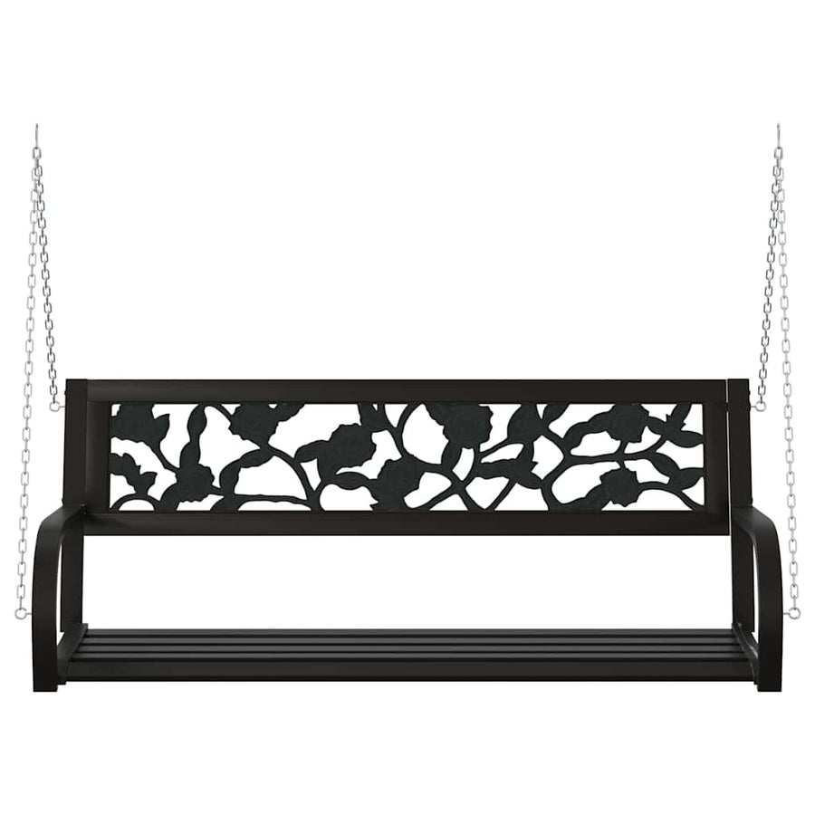 Garden Swing Bench 125 cm Steel and Plastic Black