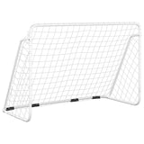 Football Goal with Net White 180x90x120 cm Steel - Front View