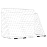 Football Goal with Net White 180x90x120 cm Steel - 45-Degree Angle